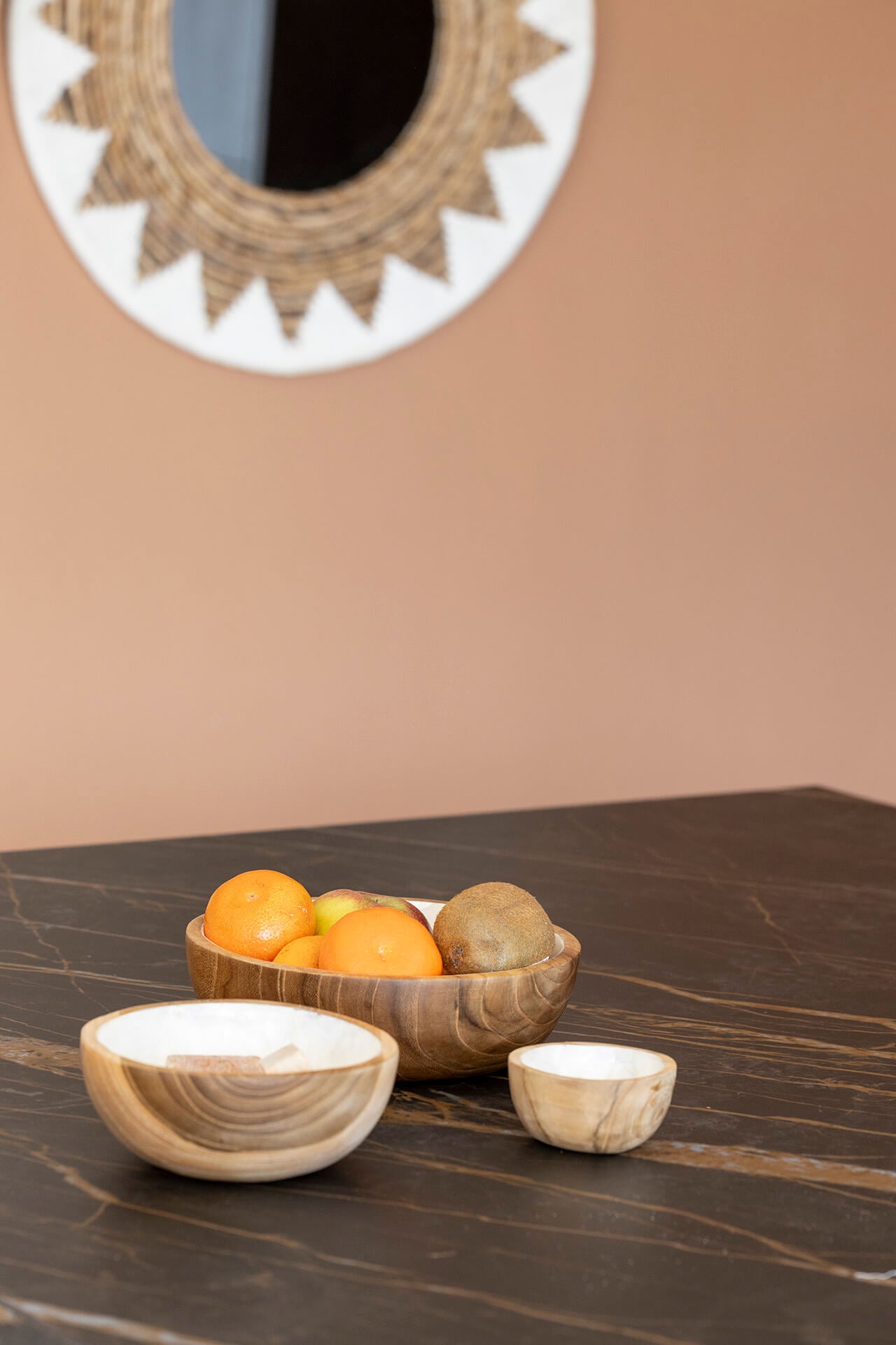 Schaaltje Piring hout met parelmoer