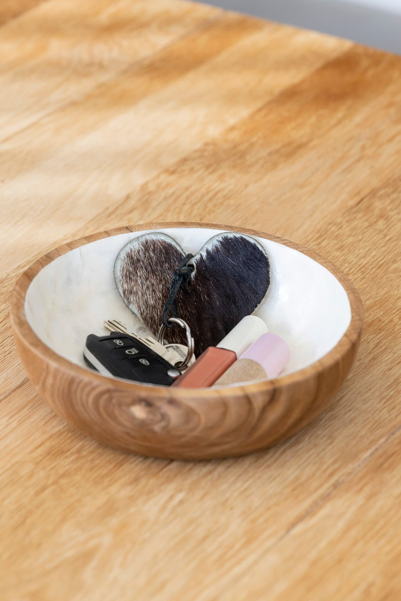 Schaaltje Piring hout met parelmoer