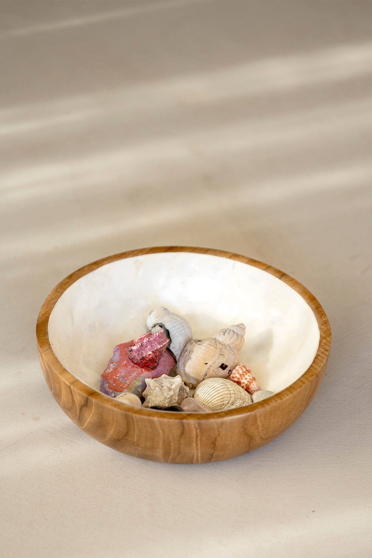 Schaaltje Piring hout met parelmoer
