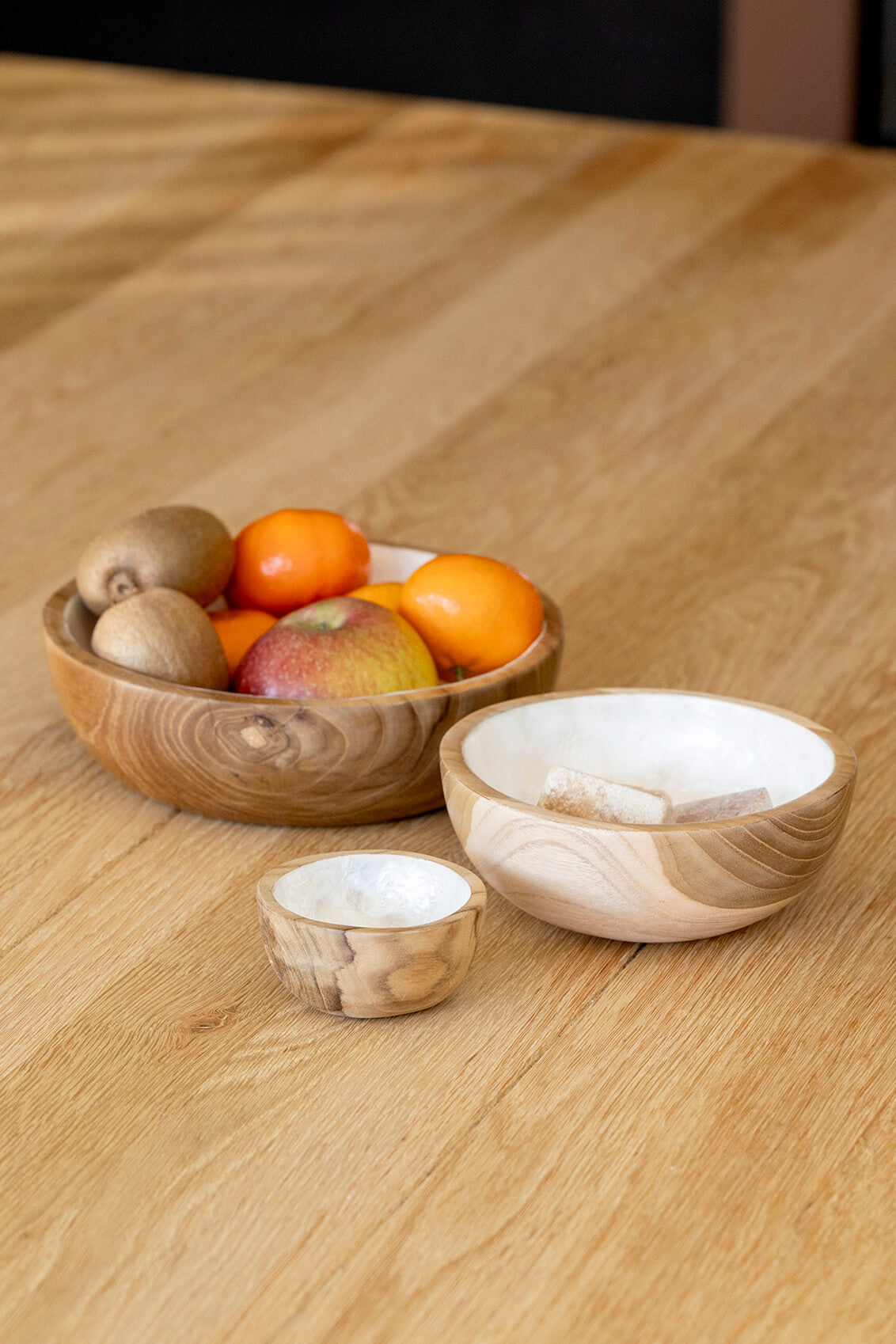 Schaaltje Piring hout met parelmoer