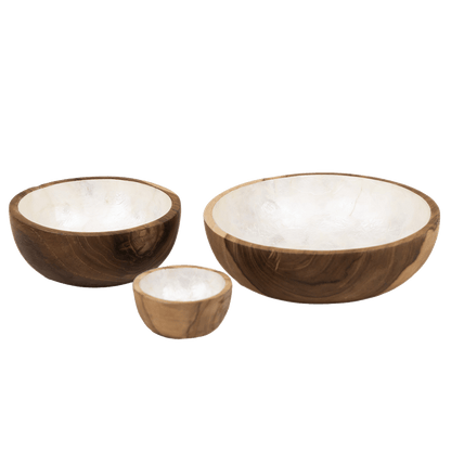 Schaaltje Piring hout met parelmoer