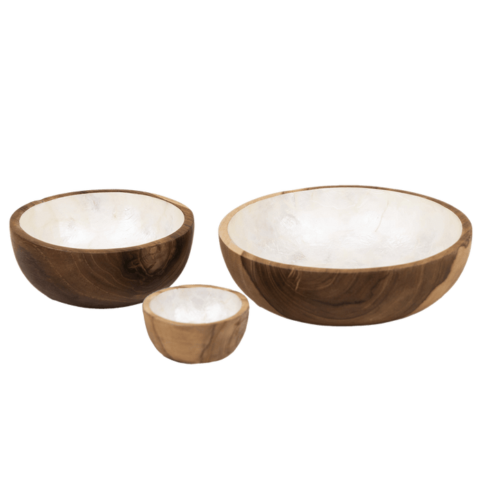 Schaaltje Piring hout met parelmoer