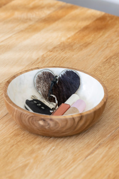 Schaaltje Piring hout met parelmoer