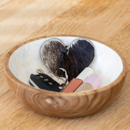 Schaaltje Piring hout met parelmoer