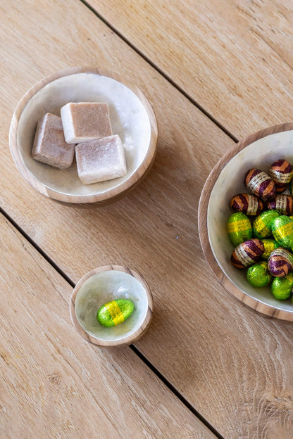 Schaaltje Piring hout met parelmoer