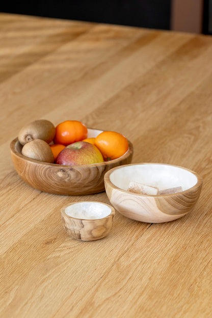 Schaaltje Piring hout met parelmoer