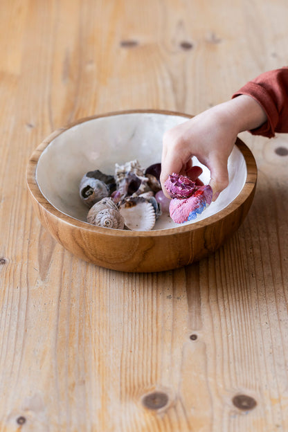Schaaltje Piring hout met parelmoer